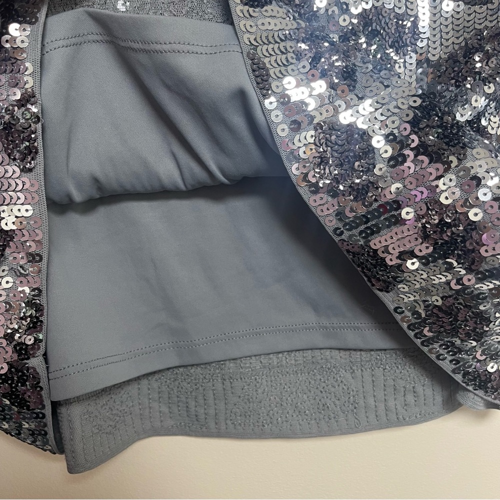 Express Mini Sequin Black Silver Gray Animal Prin… - image 4